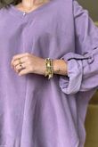 Made in Italy Cooper Needlecord Scoop Dip Back Top Dewberry
